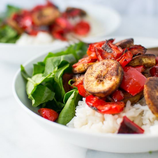 Plantain & Red Pepper Rice Bowls