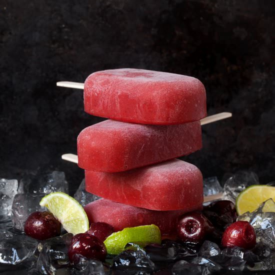 Healthy Mango Cherry Popsicles