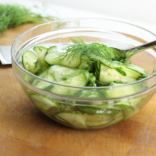 German Cucumber Salad (Gurkensalat)