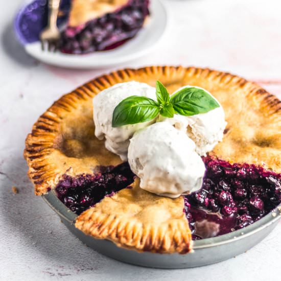 Vegan Blueberry Basil Pie