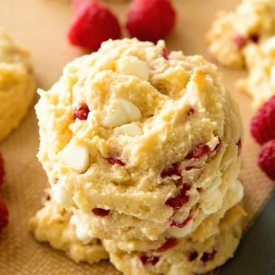 White Chocolate Raspberry Cheesecake Cookies