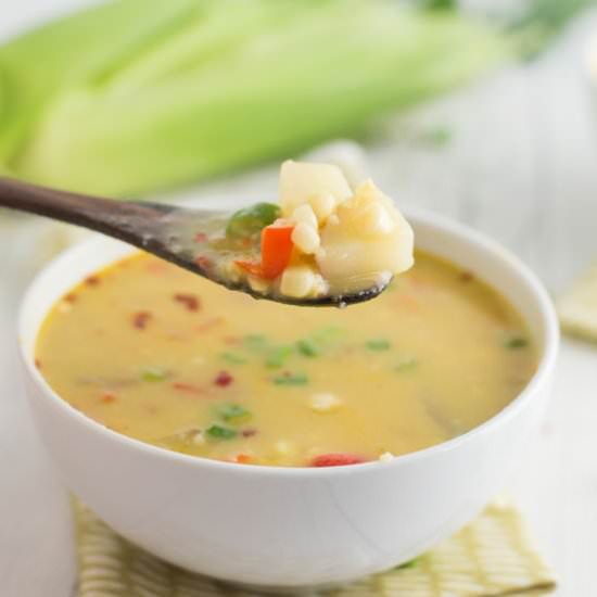 Easy Vegan Corn Chowder