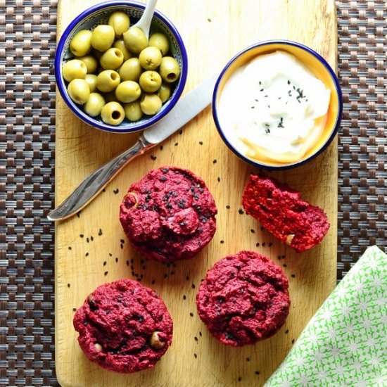 Beetroot Cornmeal Muffins