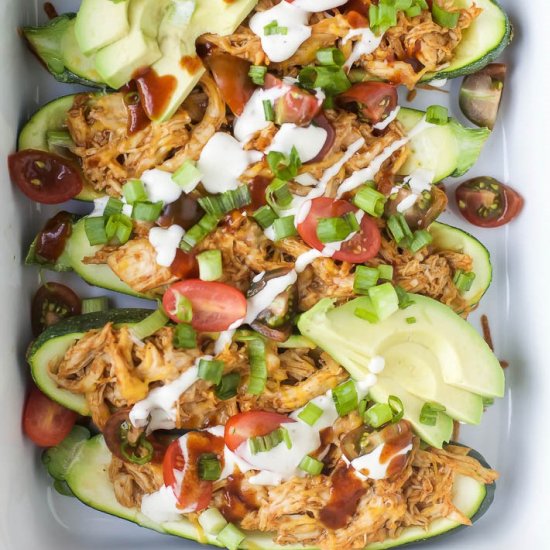 BBQ Chicken Zucchini Boats