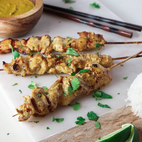 Coconut Curry Chicken Satay