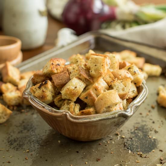 Garlic Herb Croutons