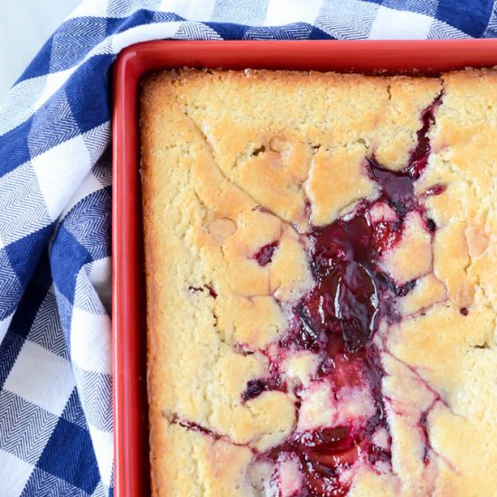 Upside Down Pluot Cobbler