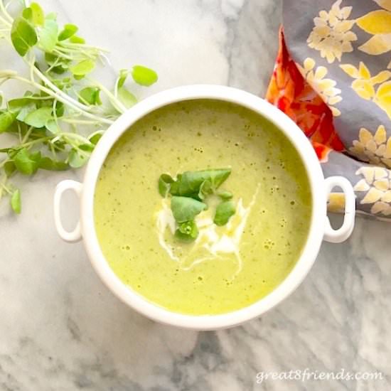 Spring Pea and Arugula Soup