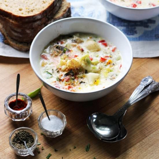 Summer Corn and Lima Bean Chowder