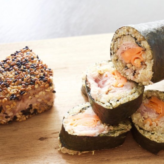 PAN SEARED AHI TUNA & QUINOA SUSHI