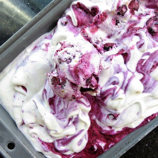 Roasted Blueberry Ripple Ice Cream