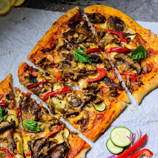 Jerk Spiced Mushroom Pizza