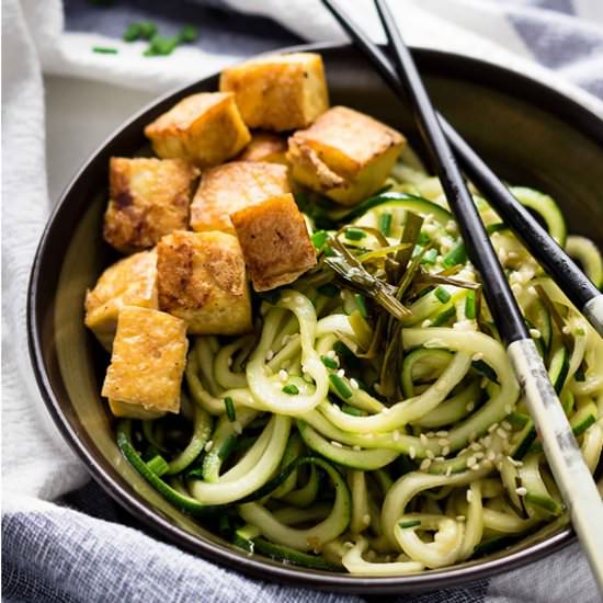 Chive Oil Zucchini Noodles