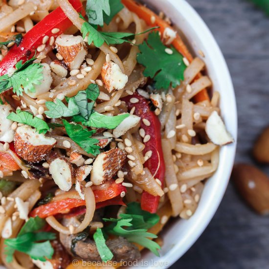 Thai Rice Noodle Bowl with Steak