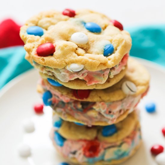 M&M’s Ice Cream Cookie Sandwiches