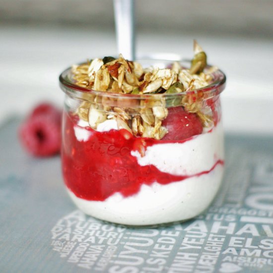 Raspberry Granola Pots