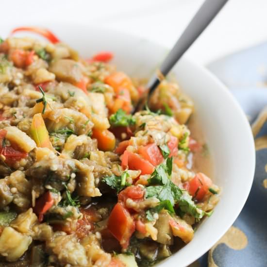 Roasted Eggplant and Tomato Salat