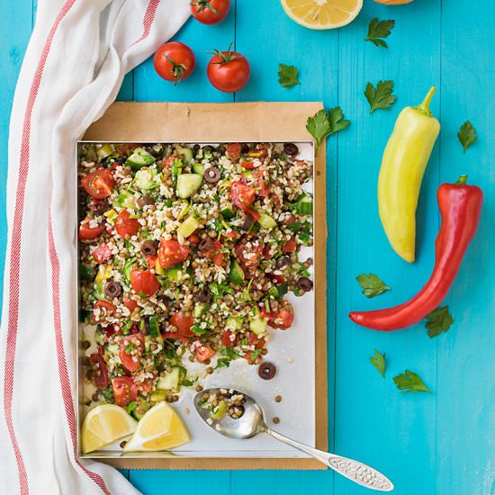 Mediterranean Bulgur & Lentil Salad