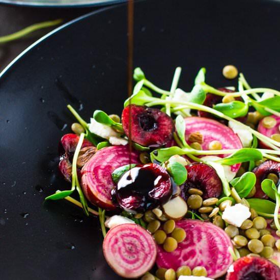 Cherry Beet Lentil Salad