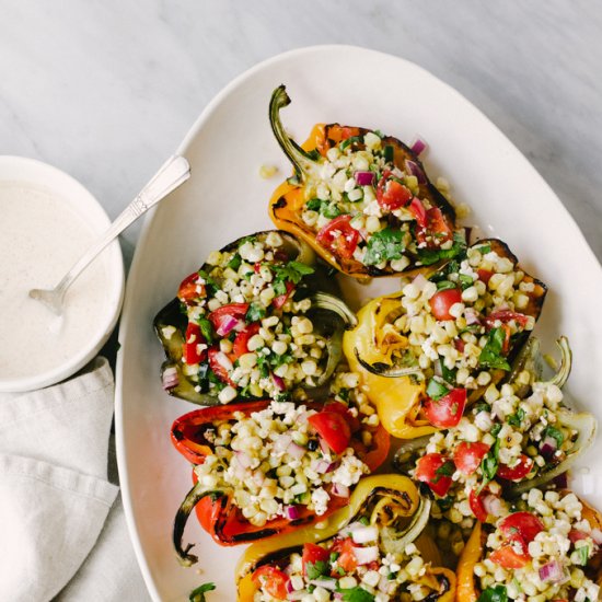 Mexican Street Corn Stuffed Peppers