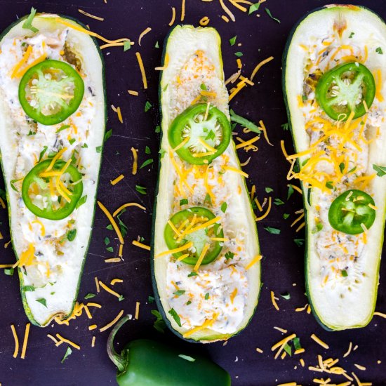 Jalapeno Popper Zucchini Boats