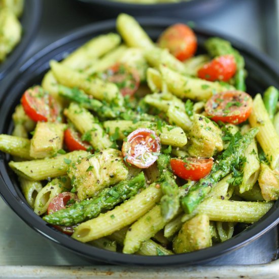 Chicken Pesto Pasta Meal Prep