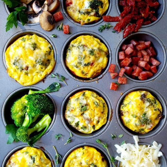 Broccoli Mushroom Frittata Muffins