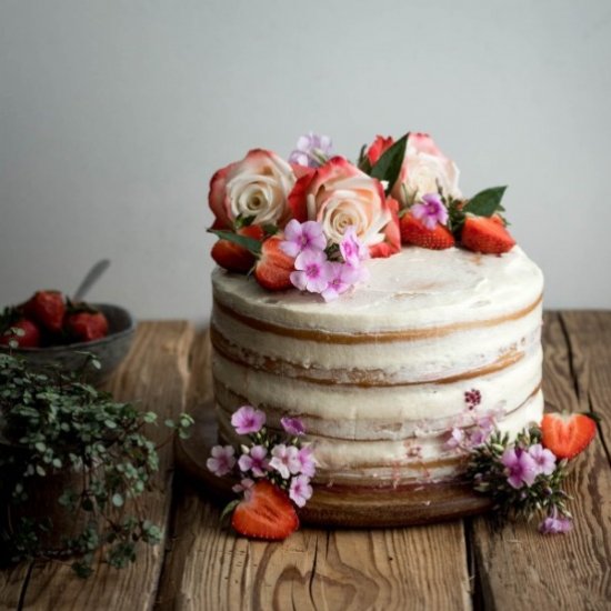 Vegan Vanilla and Berry Layer Cake