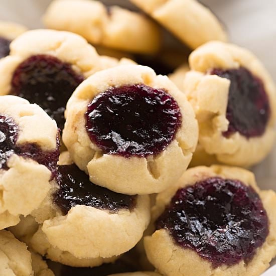 Tender Jam Thumbprint Cookies