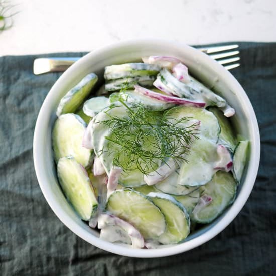 Guilt-Free Creamy Cucumber Salad