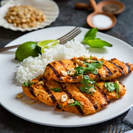 Grilled Thai Red Curry Chicken