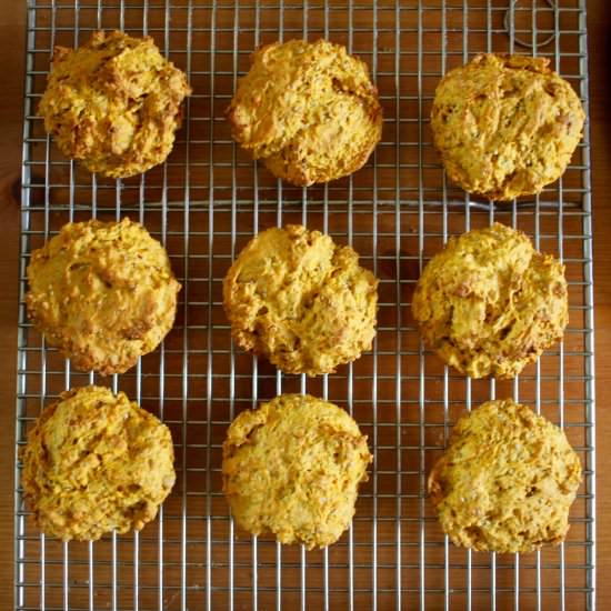 Savory turmeric carrot muffins