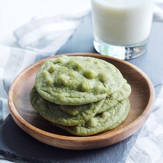 White Chocolate Matcha Cookies