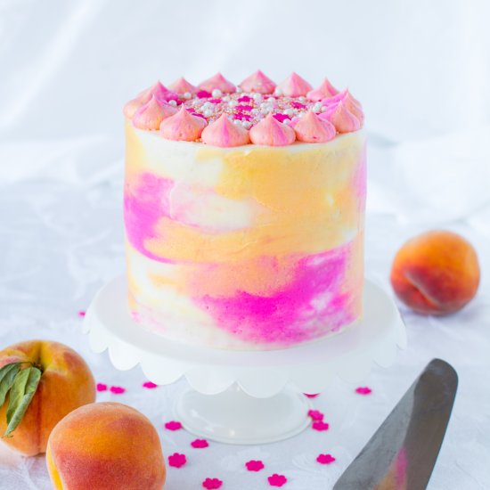 Peach Watercolor Cake