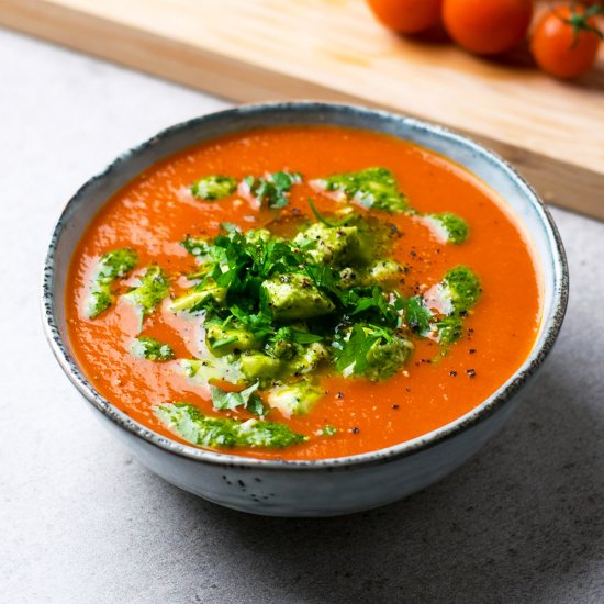 Spicy Tomato Soup with Mozzarella