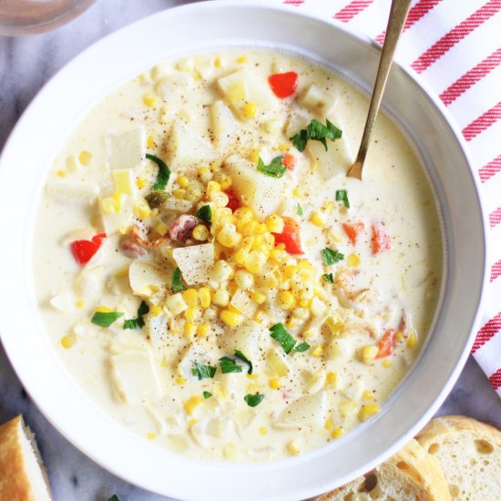 Summer sweet corn chowder