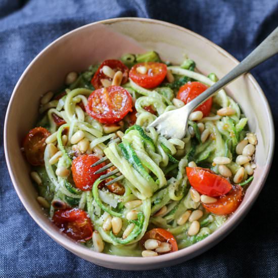 Avo, Tomato, Pine Nut Courgetti