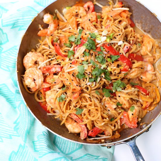 Rutabaga Pad Thai with Shrimp