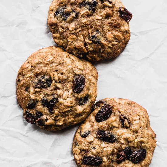 Olive Oil Oatmeal Raisin Cookies