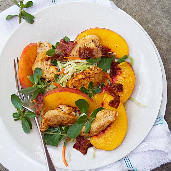 BBQ Chicken: Peach & Broccoli Slaw