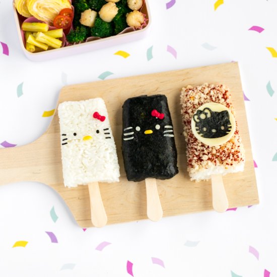 Hello Kitty Rice Popsicles