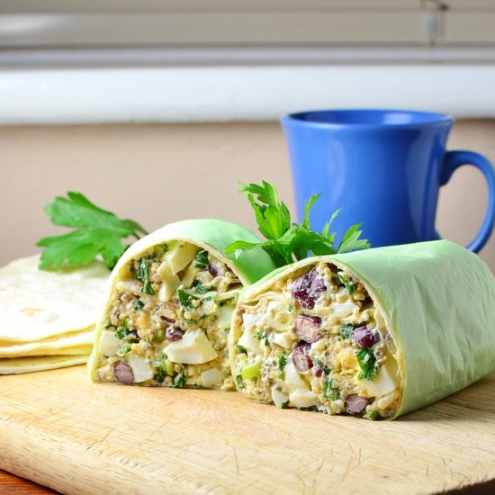 Low Fat Egg Salad Breakfast Burrito