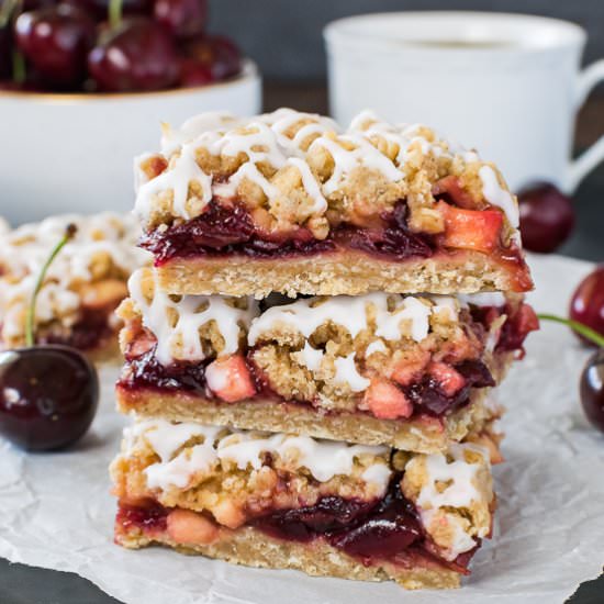 Cherry Apple Crumble Bars