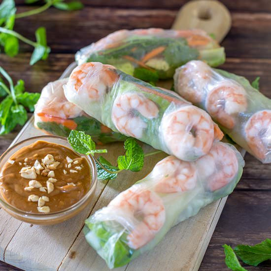 Low Carb Shrimp Spring Rolls