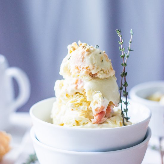 Thyme Roasted Peach Ice Cream