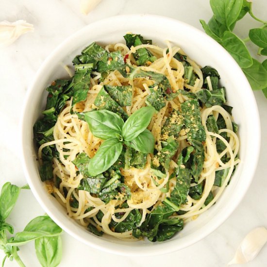 Sautéed Kale and Garlic Pasta