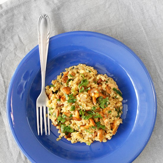 Bulgur with mushrooms