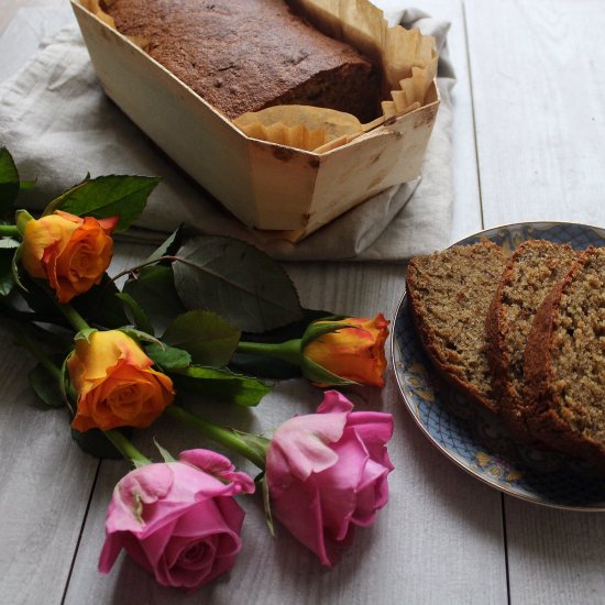 Wholemeal spelt banana loaf cake