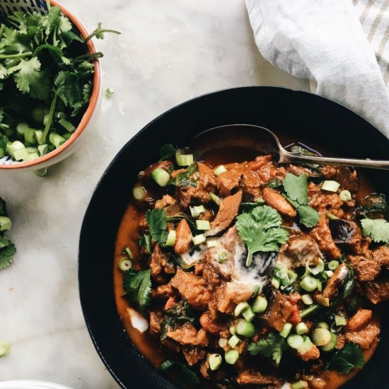 Lamb, Eggplant and Almond Curry