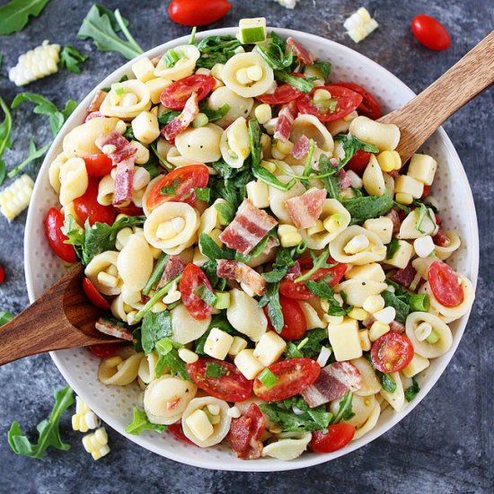 Bacon Corn Tomato Pasta Salad